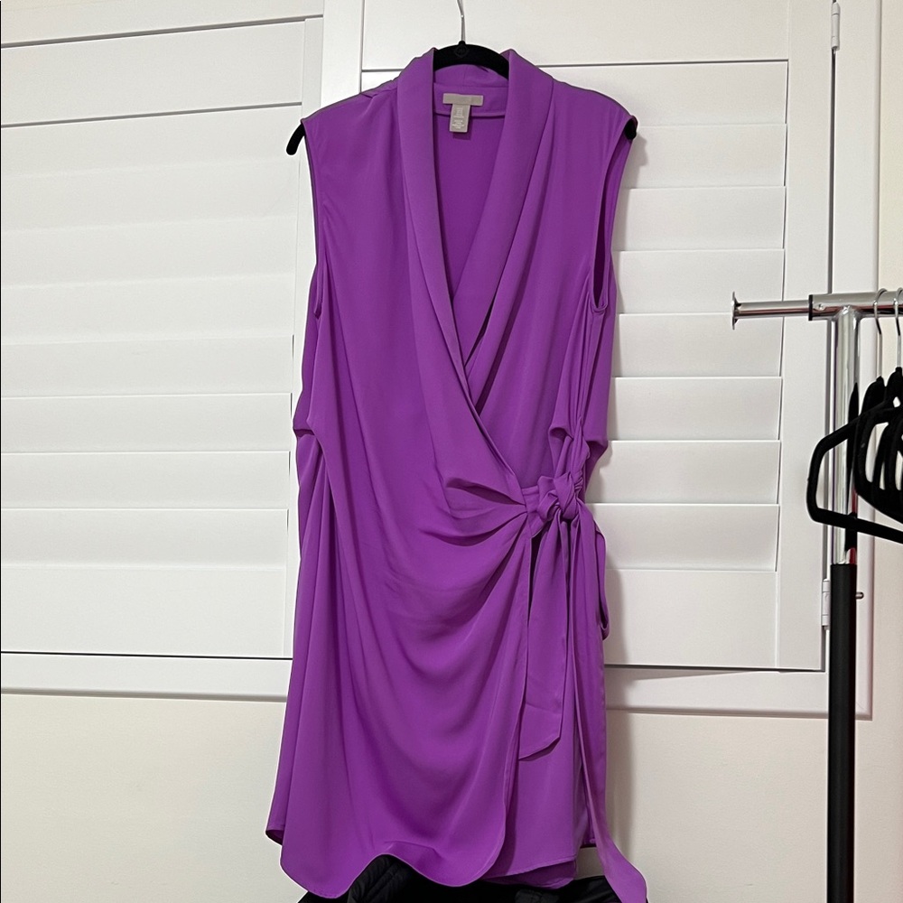 H&M Purple Sleeveless Wrap dress